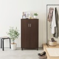 下駄箱 シューズボックス 白井産業 幅63cm 高さ114cm ダークブラウン 扉 約21足収納 靴箱 玄関収納 シューズラック フルニコ 写真7