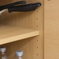 カウンターワゴン 食器棚 白井産業 幅112cm 高さ85cm ナチュラルブラウン キャスター付 背面化粧有 キッチン収納 ベアルモ BRM-8511CWNA 写真7