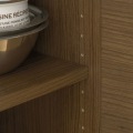 カウンターワゴン 食器棚 白井産業 幅112cm 高さ85cm ダークブラウン キャスター付 背面化粧有 キッチン収納 ベアルモ BRM-8511CWBR 写真7