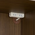 レンジ台 食器棚 白井産業 幅57cm 高さ181cm ダークブラウン スライド棚 コンセント付 キッチン 家電 収納 シンプル キッチン収納 ベアルモ BRM-1855SLBR 写真7