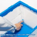 折りたたみコンテナ 75リットルふた付き クリア色 写真7