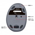 静音ワイヤレス小型エルゴノミクスマウス(充電式・5ボタン) 写真7