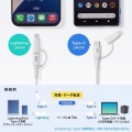 USB2.0 Type-Cケーブル(Lightning変換アダプタ付き・ホワイト) 写真7