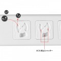 サンワサプライ 抜け止めシャッタータップ 雷ガード付き 7個口 3m TAP-F37SH-3R 写真7