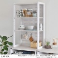 LAFIKA(ラフィカ)レンジラック(ハイタイプ・60cm幅) キッチン収納 レンジボード レンジ台 オープン収納 キャスター付き 引出し ホワイト LF180-60LC-WH 写真7
