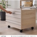 LAFIKA(ラフィカ)レンジラック(ハイタイプ・60cm幅) キッチン収納 レンジボード レンジ台 オープン収納 キャスター付き 引出し オークナチュラル LF180-60LC-IV 写真7