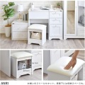 フォーフル ANRI(アンリ) ドレッサー80cm幅 ホワイト AN70-80D-WH ドレッサー デスク 兼用 ドレッサーデスク コンパクト メイク 椅子付き 可愛い おしゃれ 写真7