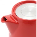 フォーライフ(FOR LIFE) ティーポット 陶器 530ml 3杯用 茶こし付き 食洗機対応 蓋が落ちない 片手で注げる レッド 赤 スタンプティーポット 309Red 写真8