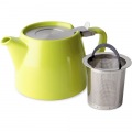 フォーライフ(FOR LIFE) ティーポット 陶器 530ml 3杯用 茶こし付き 食洗機対応 蓋が落ちない 片手で注げる ライム 緑 スタンプティーポット 309Lme 写真8