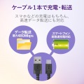 スマートフォン用USBケーブル/USB(A-C)/認証品/高耐久/2.0m/ブラック 写真8