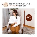 高座椅子 ハイバック 70cm クッション付き 肘掛け 肘置き 天然木 ファブリック リクライニングレバー 10段 ヘッドリクライニング 14段 グレージュ RMJJ-36-GBE 写真8