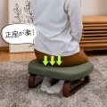 正座椅子 天然木 高さ17cm あぐら 座面傾斜 美姿勢 背筋が伸びる 軽い コンパクト おしゃれ ファブリック オリーブ 写真7