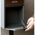 スタンドポスト 新聞受け付き 郵便ポスト ダイヤル錠  工事不要 大容量 スチール製 錆びにくい 簡単設置 おしゃれ シンプル 【Gilda(ジルダ)】(グレー) 写真8