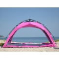 ワンタッチですぐに組立完了 ワイドビーチテント ピンク 写真8