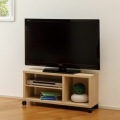 フルニコ テレビ台 幅約80cm 高さ約40cm ナチュラルブラウン 32V型対応 キャスター付 背面化粧有 写真8