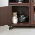 家電収納キャビネット 白井産業 カウンターワゴン 食器棚 キッチン収納 キャスター付 一人暮らし コンパクト 幅約64cm 高さ80cm ダークブラウン 木目柄 フルニコ 写真8
