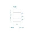 食器棚 チェローネ 白井産業 CEN-9055DGA ホワイト | 幅約57cm 高さ約88cm 白木目 ガラス 引き戸 おしゃれ 北欧 ロータイプ ミニ食器棚 キッチン収納 一人暮らし 写真8