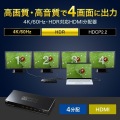 4K/60Hz・HDR対応HDMI分配器(4分配) 写真8