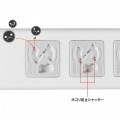 サンワサプライ 抜け止めシャッタータップ 雷ガード付き 7個口 集中スイッチ 3m TAP-F37SH-3ZS 写真8