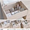 ドレッサーデスク おしゃれ コンセント ANRI アンリ ドレッサー 白 収納 ドレッサーチェア 化粧台 コンパクト 鏡台 スツール コスメ収納 可愛い 北歐 AN70-80D 写真8