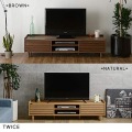 TWICE(トワイス) テレビ台 ローボード(幅150cm) テレビボード 収納 扉 リビング収納 50型 50V 幅150 天然木 ブラウン TW37-150L-BR 写真8