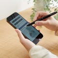 スマートフォン･タブレット用タッチペン/2WAY/導線繊維タイプ/ディスクタイプ/キャップ2個付き/ブラック 写真9