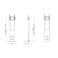 壁寄せ ディスプレイスタンド 省スペース ハイポジションスタンド 壁寄せタイプ 32?55インチ 耐荷重20kg DS-HW20W | 高さ調節 ハイタイプ SDS エスディエス 写真9