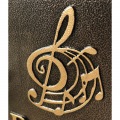 壁掛けポスト アンティーク風 ヴィンテージ風 クラシック レトロ 鋳物 鍵付き 横開き 【Musical note(ミュージカルノート)】(ブロンズ) 写真9