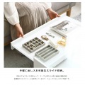 ガラステーブル ホワイト 白 リビングテーブル テーブル ガラス ローテーブル 収納付き 一人暮らし 新生活 長方形 強化ガラス 木製 幅75cm 写真9