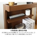サイドテーブル 白井産業 ナイトテーブル ベッドサイド スリム 寝室 収納 中棚付き 幅40cm 高さ50cm 木目柄 ダークブラウン チルフィル 写真9