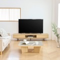 テーブル 白井産業 ローテーブル センターテーブル リビング ジャパンディ 北歐 石目調 メラミン天板 約幅80cm 高さ30cm ナチュラルブラウン アトモナ 写真9