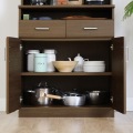 レンジ台 食器棚 幅78cm 高さ181cm ダークブラウン キッチン 家電 収納 シンプル キッチン収納 ベアルモ 写真9