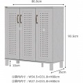 GENKA(ジェンカ)シューズ&ストッカー(90cm幅) シューズボックス 下駄箱 玄関収納 幅90cm 木目調 ホワイト GK95-90-WH 写真9