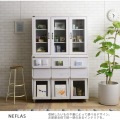 NEFLAS(ネフラス) ガラスキャビネット(幅120cm) 戸棚 ガラス扉 ディスプレイ ディスプレイ収納 棚 収納 リビング収納 幅75cm 木目調 ホワイト NF80-120G-WH 写真9